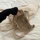 thumbnail image 3 of Bolso Mano Tejido para Mujer Bolso Hombro Con Flores A La Bolso Playa Verano (caqui), 3 of 6