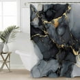 thumbnail image 4 of Abstract Art Shower Curtain Set ，Waterproof Fabric Shower Curtains Gold Grey Gradient Marble Texture Shower Curtains for Bathroom,Bathroom Decor 36"x72", 4 of 6