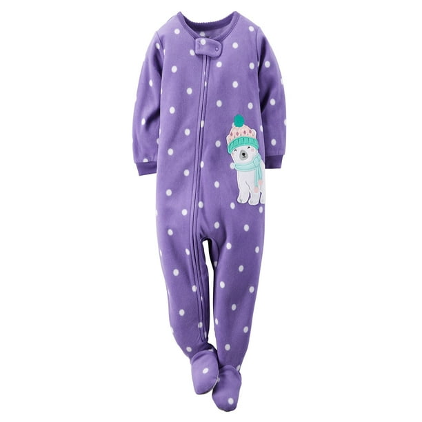 Carter's Carter's Girls' One Piece Footed Fleece Sleeper Pajamas ,2T