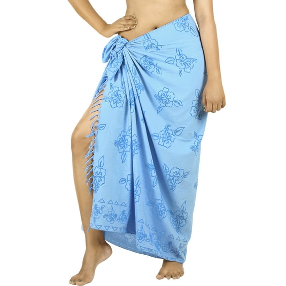 HAPPY BAY Women's Beachwear Cover-up Swimwear Sarong Pareo Summer Bikinis Pareos Coverups Vacation Long Beach Cover up Wraps One Size Cobalt, Flower