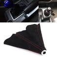 thumbnail image 4 of Gear Knob Boot Cover Shifter Knob Cover  Gaiter Universal  Knob Boot Shifter Lever Dust Cover Boot Gaiter Car Interior Suede Universal For Most VehiclesRed Stitching, 4 of 8
