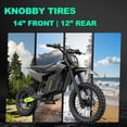 thumbnail image 2 of Peak 3000W Electric Dirt Bike for Adults,48V 30AH Battery,Max 60Miles Electric Motorcycle,14"/12" Knobby Tires Mountain Bike, 2 of 8