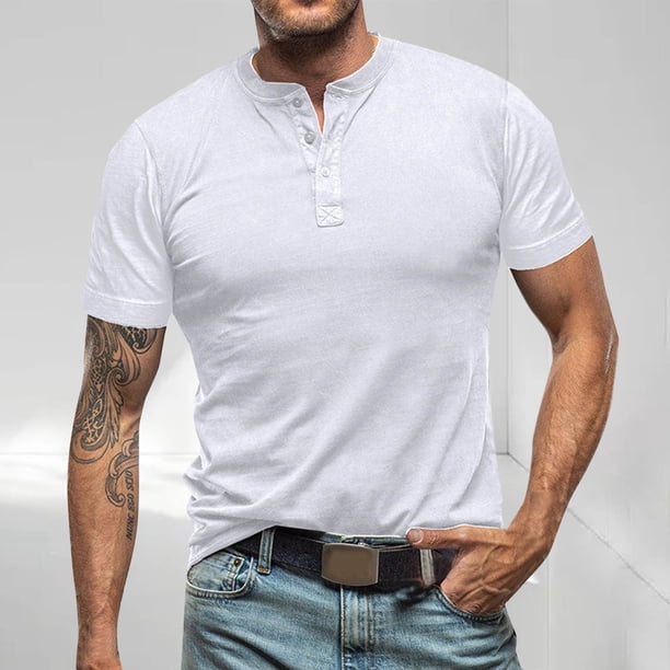 pstuiky camisetas para hombre, Camisa casual de manga corta para hombre, estilo bolos vintage, estilo playero cubano, con botones, para verano ropa de hombre xxl