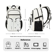 Travel Backpack for Men and Women, Water Resistant College Bookbag, Lightweight School Carry On Back Pack,white