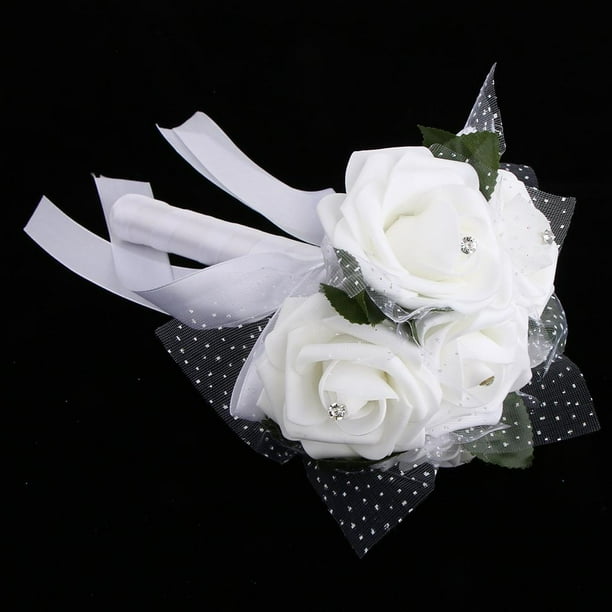 1 Piece Bouquet para Casamiento Precioso Ramo de Flores para de Caramelos Adornado Blanco Macarena Boda