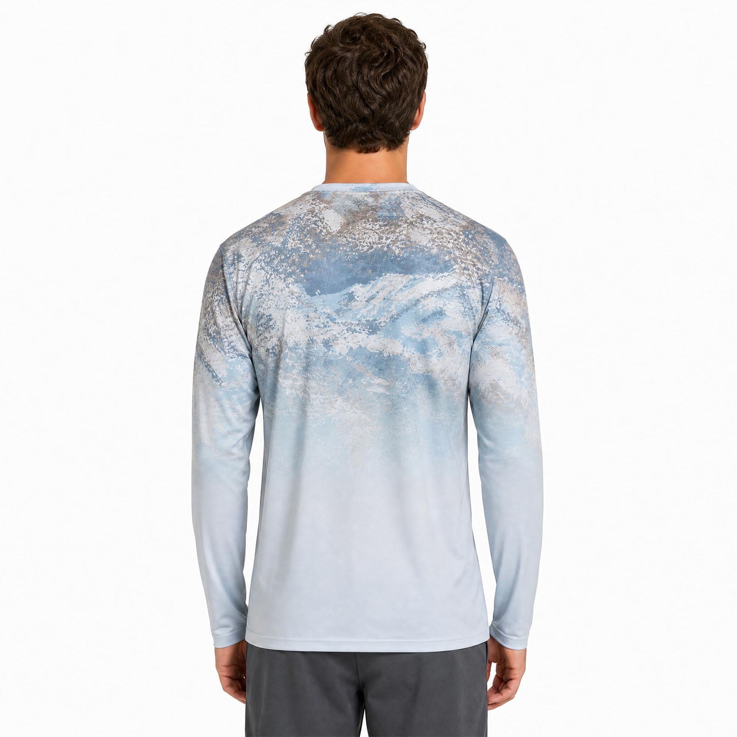Realtree Men's Long Sleeve Performance Fishing Tee, Granite Bay, 2XL