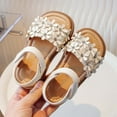 thumbnail image 5 of Toddler Sandals Girl Kids Toddler Girls Adjustable Sandals with Flower Design Lightweight Non- Sole Baby Sandals Beige 5.5 Years-6 Years, 5 of 7
