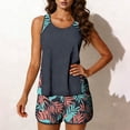 thumbnail image 5 of Mlkoz Tankini Swimsuits for Women Floral Print Bathing Suit Tops and Shorts with Pockets for Summer Beach Modest Bathing Suits S-2XL, 5 of 7
