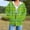 Green, variant on Women's Casual Hoodies Full Zip Up Oversized Striped Sweatshirts with Pockets Long Sleeve Fall Trendy Hooded Jackets Green M