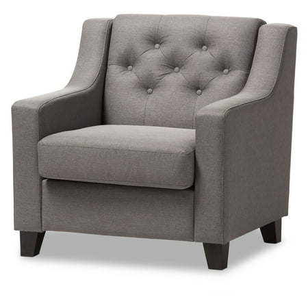 Baxton Studio Arcadia Modern and Contemporary Fabric Upholstered Button-Tufted Living Room 1-Seater Chair, Multiple Colors