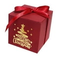 thumbnail image 2 of Christmas DecorGift Wrapping PaperRed And Gold Foil Christmas Tree Candy Box – Elegant Square PackagingChristmas git box, 2 of 9