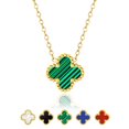thumbnail image 1 of JeenMata Collar con Colgante de Flor Verde Bañado en Oro Amarillo, 1 of 7