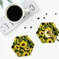 thumbnail image 5 of Balery 4 Pcs Sunflowers In Vintageleather Coasters Set, Drink Table Cup Coasters For Living Room Kitchen Coffee Decor, 5 of 9