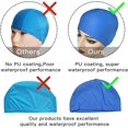 thumbnail image 2 of Gorro de natación para piscina - Mixto para hombre y mujer - Tejido de PU suave y cómodo - Fácil de poner - Azul, 2 of 5