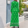 thumbnail image 3 of Vestido largo con bandana verde vestidos para mujer 2024 Vestido para niñas vestidos de manga larga, 3 of 5