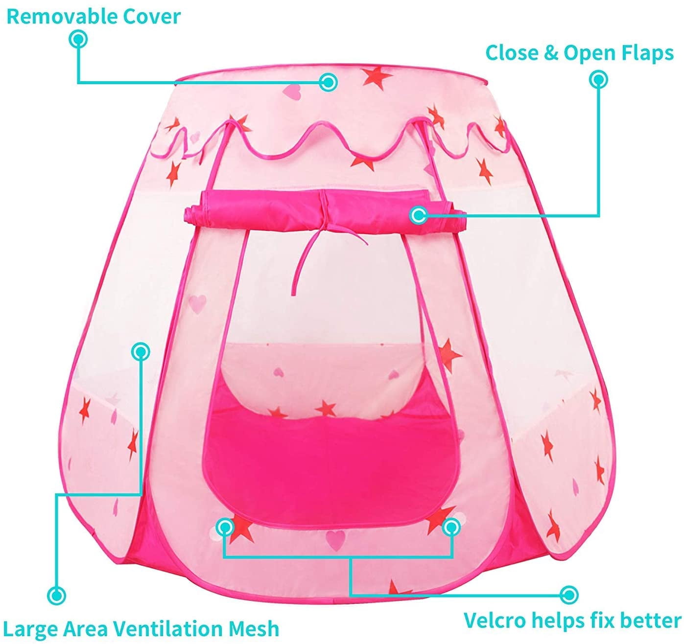 Kids Play Tent Pop Up Tent for Girls Princess Princess Castle Large Playhouse Indoor Outdoor Foldable popup Dream CastleTent Gift for 5 6 7 8 Girls