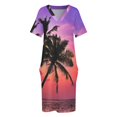thumbnail image 3 of Vestido holgado con bolsillos para mujer trajes de playa de lujo Sunset and Palms Trees, 3 of 6