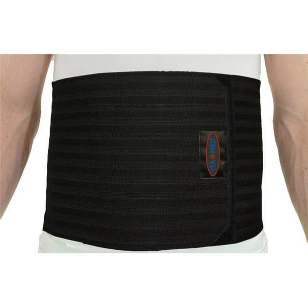 ItaMed I AB309 M M BL 9 in. Mens Breathable Elastic Abdominal Binder, Black Medium