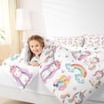 thumbnail image 3 of Metsweet Cartoon Unicorn Queen Comforter Set 3 Pieces, Kawaii Stars Rainbow Comforter Sets Queen,1 Comforter and 2 Pillowcases, 3 of 6