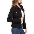 thumbnail image 4 of JuicyTrendz Women’s Classic Denim Jacket Black XXL – Button-Down, Long Sleeve, Stylish Outerwear Stretch Jean Jacket, 4 of 6