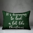 thumbnail image 2 of Creative Products It's Beginning To Look A Lot Like Christmas in Dark Green 14x20 Spun Poly Pillow, 2 of 2