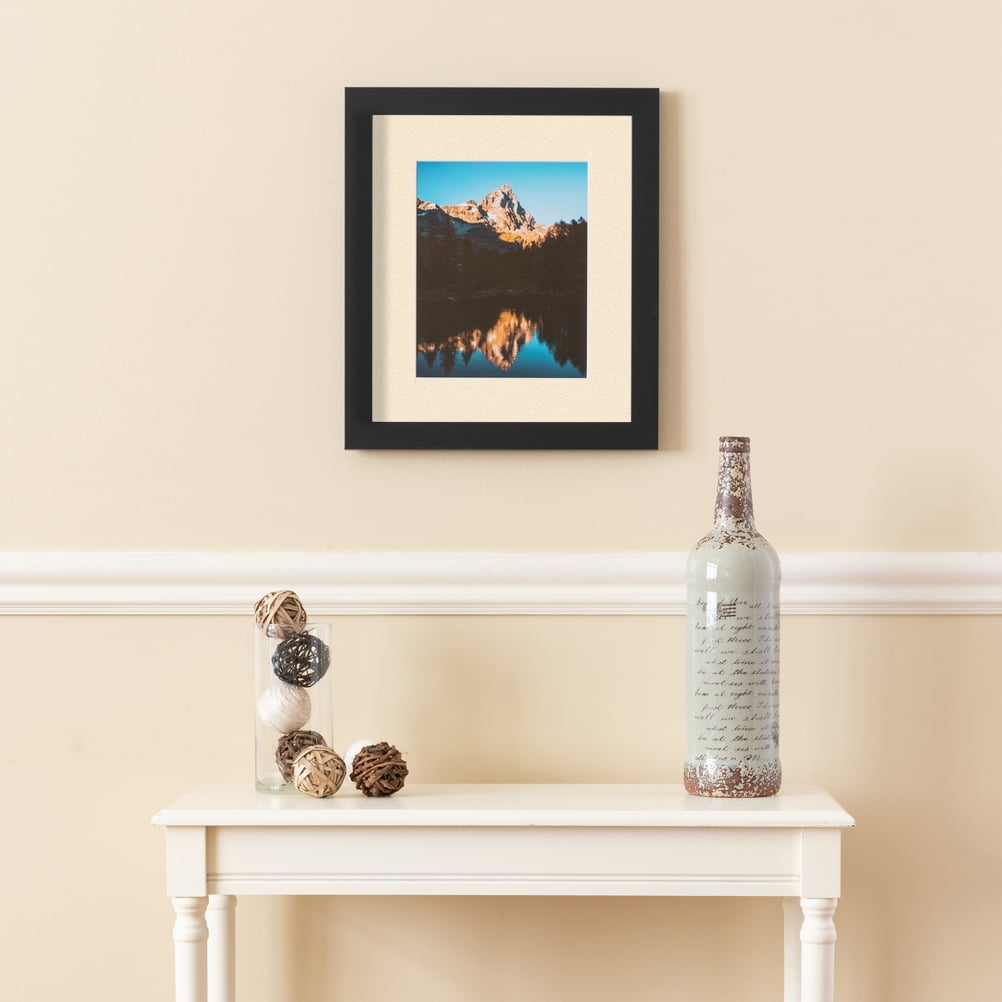 ArtToFrames 14x14" Matted Picture Frame with 10x10" Single Mat Photo Opening Framed in 1.25" Satin Black and 2" Alabaster Mat (FWM-3926-14x14)