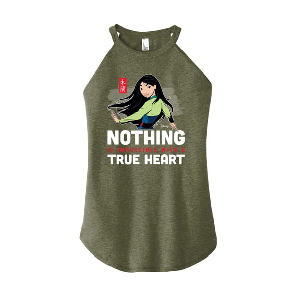 Disney Mulan - Nothing Is Impossible With A True Heart - Juniors High Neck Tank Top