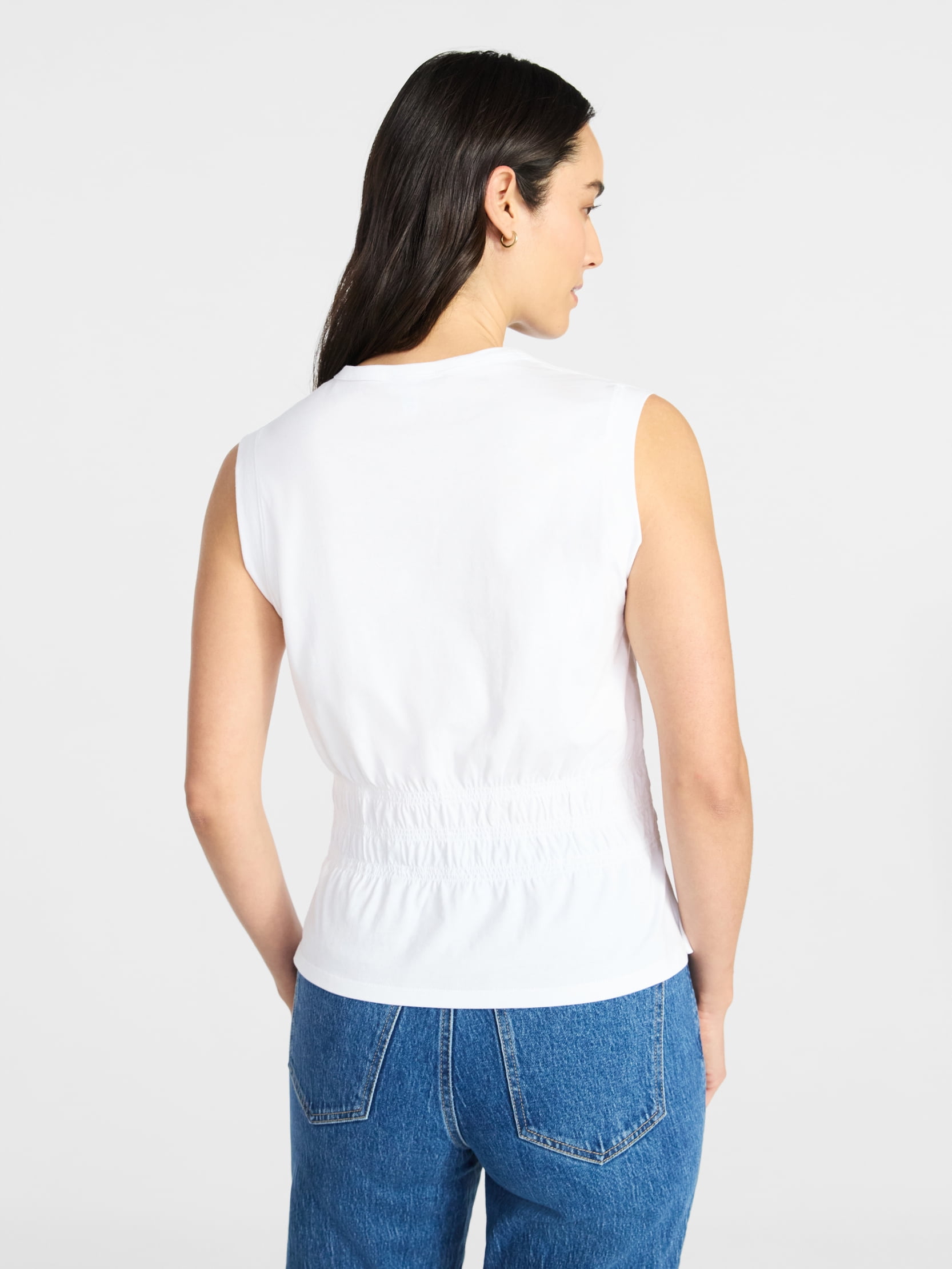 Time and Tru Women's Cotton Peplum Tank Top, Sizes XS-XXXL