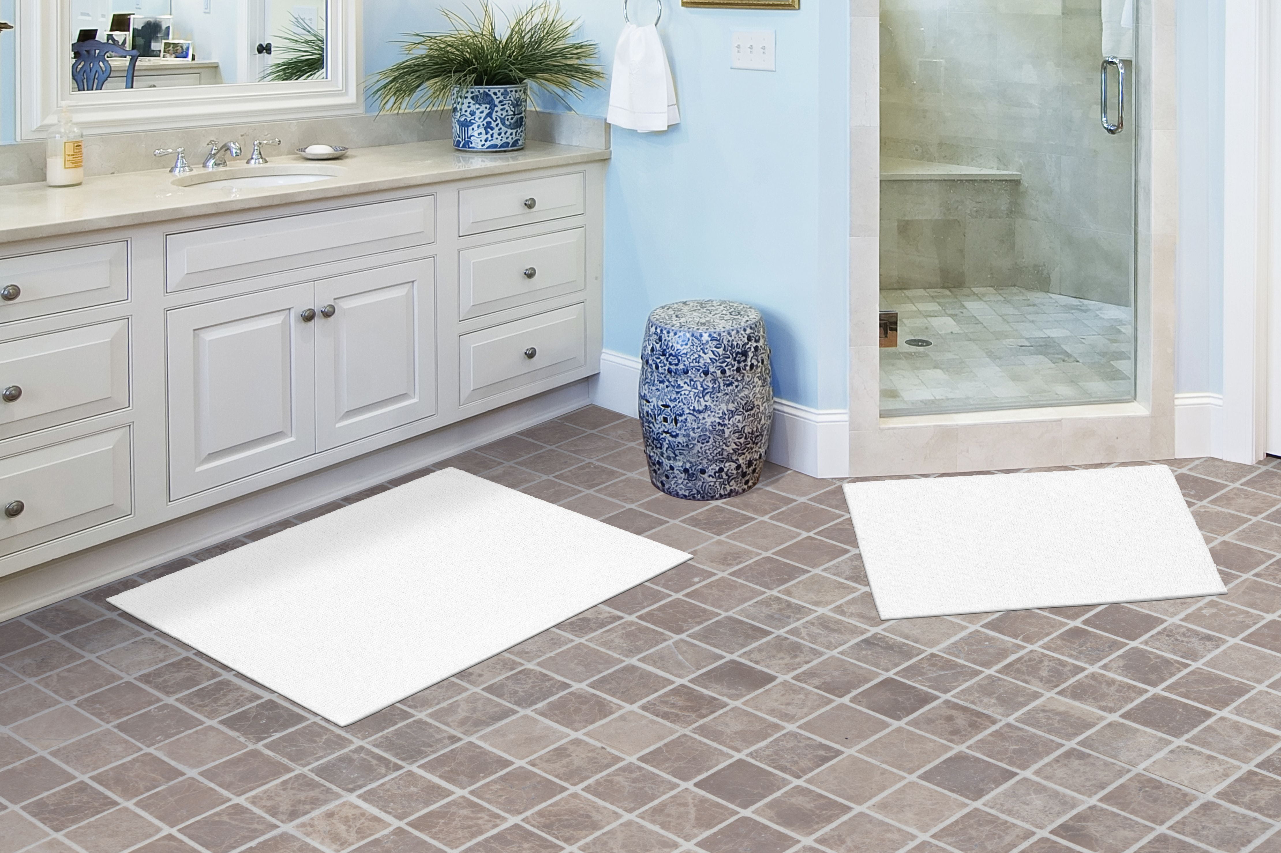 Garland Rug Queen Cotton 2 Piece Washable Bath Rug Set White