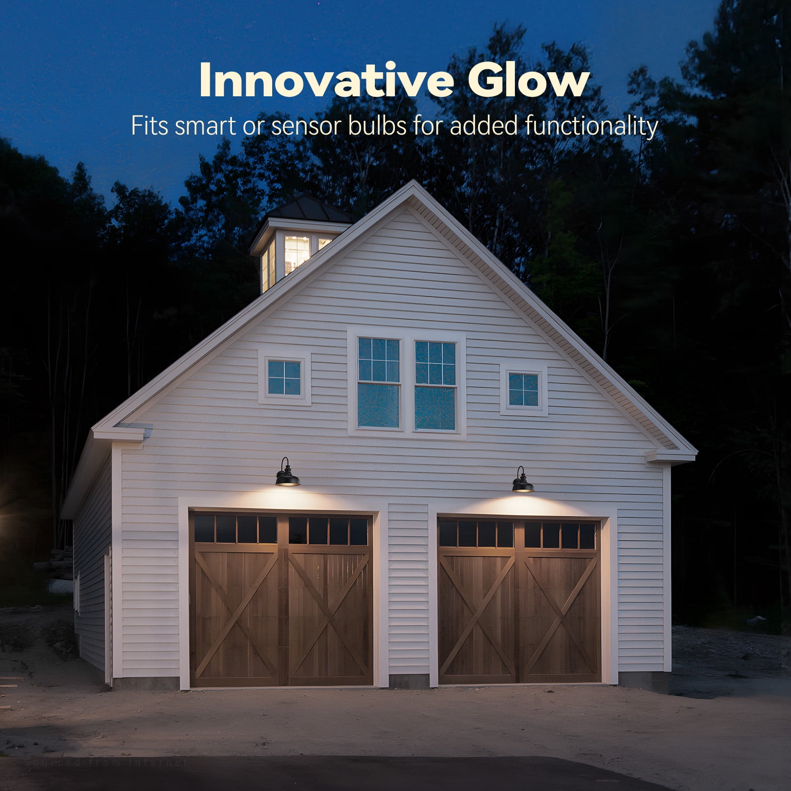 2 Pack 11 Inch Gooseneck Barn Light, Farmhouse Wall Sconce, E26 Base, Waterproof