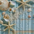 thumbnail image 5 of Chilfamy   Shower Curtain Seashells Starfish Wooden Nautical Border Summer Beach Ocean Bathroom Decor Set  White, 5 of 7