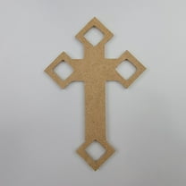 6"Four Square Decorative Wall Cross #58, Unfinished Wood Art Shape by Wooden Craft Cutouts