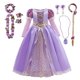 thumbnail image 3 of Disney vestido de princesa para niños, conjunto de disfraz de Rapunzel, Cenicienta, fiesta de cumpleaños, Carnaval, Navidad, ropa de lujo para niñas, 3 of 5