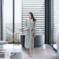 thumbnail image 4 of Catalonia Robes for Women, Long Plush Fleece Women Robes For Gifting, Warm Comfy Fluffy Bathrobe for Women with Hood, Machine Washable, Ladies Sleepwear (One Size) - Grey, 4 of 8