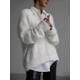 thumbnail image 5 of Cárdigan de Mujer, Suéter de Larga, Cárdigan con Botones y Cuello en V, Prenda de Punto de Moda. Crema L, 5 of 8