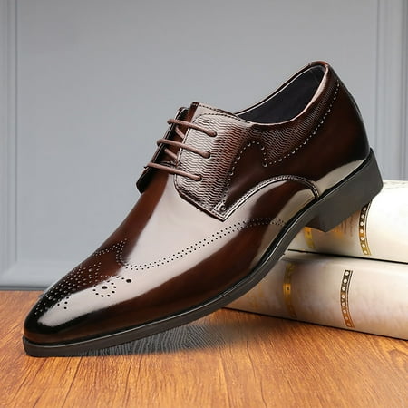 

Akiihool Mens Oxford Shoes Comfort Men s Oxford Dress Sneakers Casual Leather Dress Shoes (Brown 8.5)