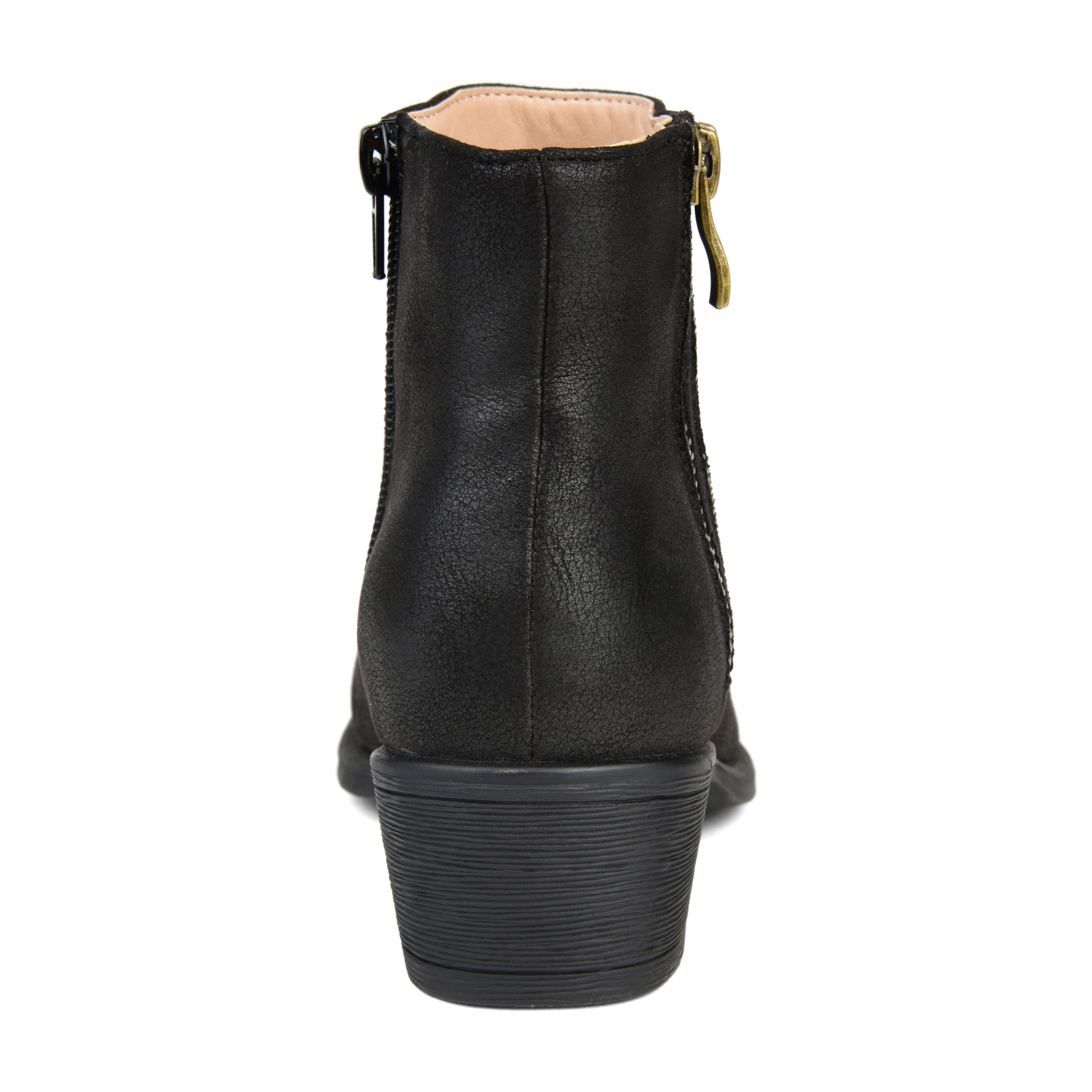 Journee Womens Jayda Inside Zip Stacked Heel Booties