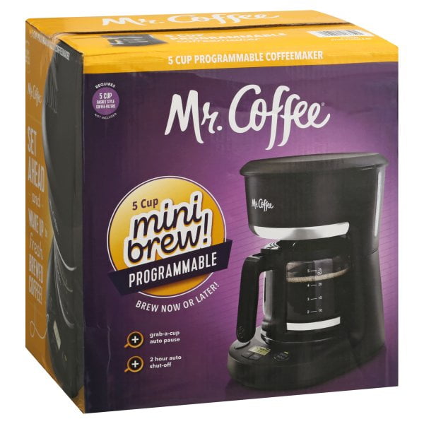 Mr Coffee 5 Cup Coffee Maker Filters Mr. Coffee 5-Cup Programmable Coffee Maker, Brew later feature