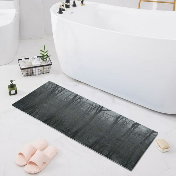 Dark Forest Reflections in Water Bath Mat 39x20 Non-Slip Bathroom Rugs Absorbent Soft Plush Quick Dry for Tub Shower Kitchen Home Decor