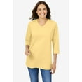 thumbnail image 4 of Woman Within Plus Size Perfect Printed Three-Quarter Sleeve V-Neck Tee, 4 of 5