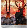 thumbnail image 2 of Soimoi Silk Fabric Deer Panel Printed Fabric 1 Yard 42 Inch Wide, 2 of 3