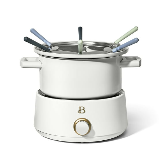 Beautiful 3QT Electric Fondue Set with Bonus 2QT Ceramic Pot, by Drew Barrymore