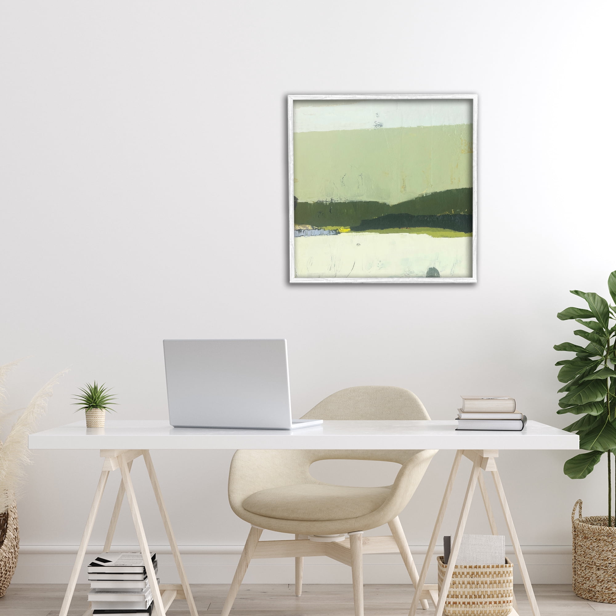 Stupell Industries Bloom Serene Layered Landscape White Framed Giclee Art, design by Julia Foug