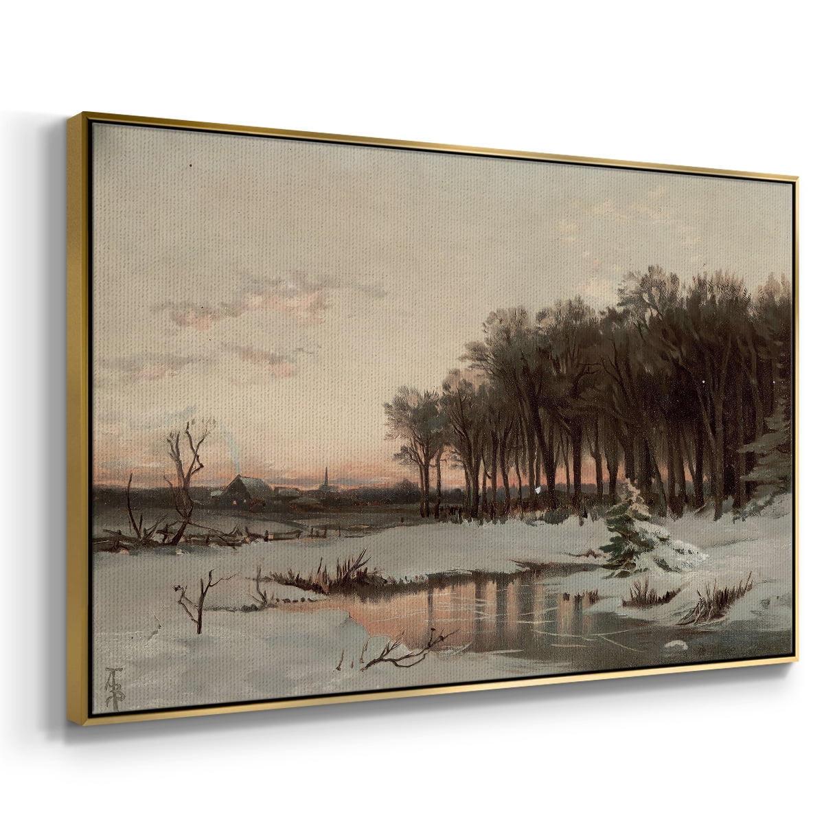 Vintage Landscape-CCLXIX By Wexford Home Framed in Gold Wood Gallery Wrapped Canvas 17 in. x 25 in.