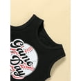 thumbnail image 4 of Bagilaanoe 2pcs Toddler Baby Girl Short Pants Set Letter Print Sleeveless Tank Tops + Shorts 6M 12M 18M 24M 3T 4T Kids Casual Summer Outfits, 4 of 8