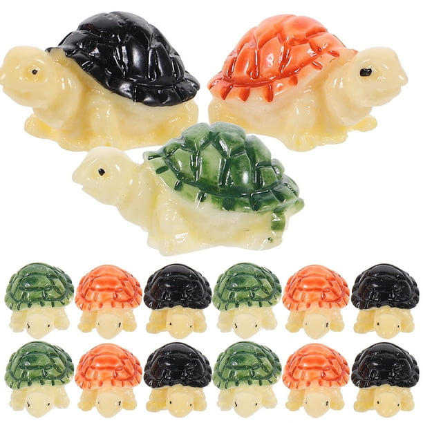 KAKOWELY 15 figuras de tortuga en miniatura, decoración para pecera, animales del océano.