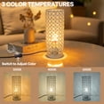 thumbnail image 3 of YUWENUS Crystal Table Lamp for bedroom, 3 Color Temperatures Bedside Lamp, Modern Nightstand Lighting for Bedroom Living Room, 3 of 9