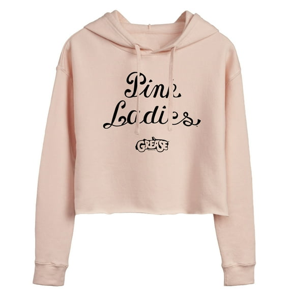 Grease - Pink Ladies - Cursive Writing - Juniors Cropped Pullover Hoodie
