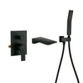thumbnail image 1 of Boyel Living 2-function Waterfall Wall Mount Bathtub Faucet with Single-Handle Handheld Shower,Bathroom Roman Tub Faucet with Hand Shower in Matte Black, 1 of 1