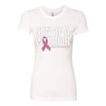 thumbnail image 2 of Wild Bobby Son of A Warrior Breast Cancer Ribbon Breast Cancer Awareness Women Slim Fit Junior Tee, White, XX-Large, 2 of 6
